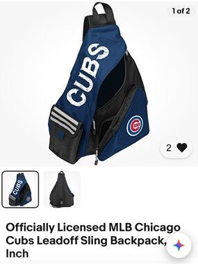 Navy Sling Backpack - Official MLB CUBS